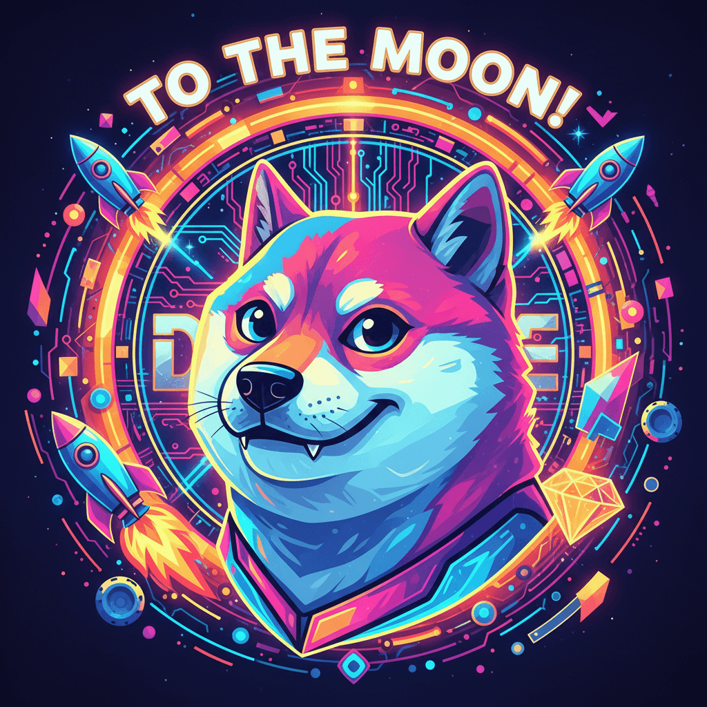 Cryptocurrency meme coin digital art